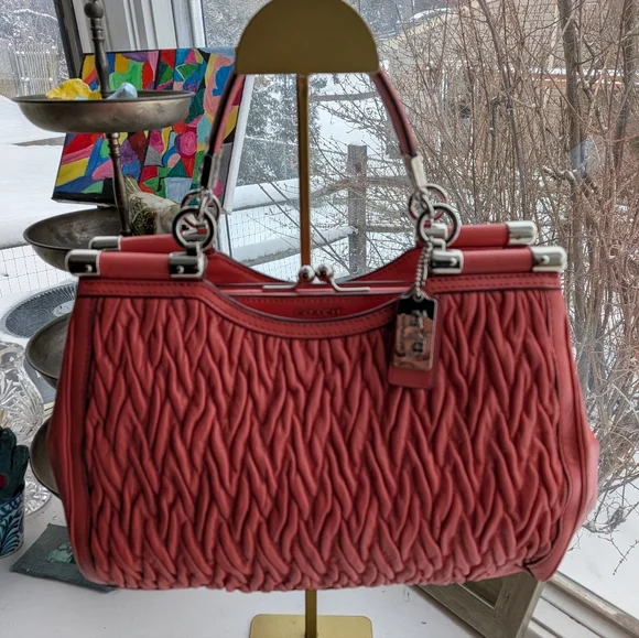 Coach NWT Madison Twist Leather Carrie Satchel F27681 - Picture 1 of 11